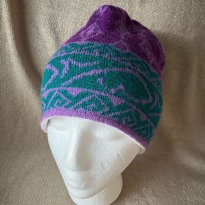Wigwam Purple & Teal Wool Ski Hat OS